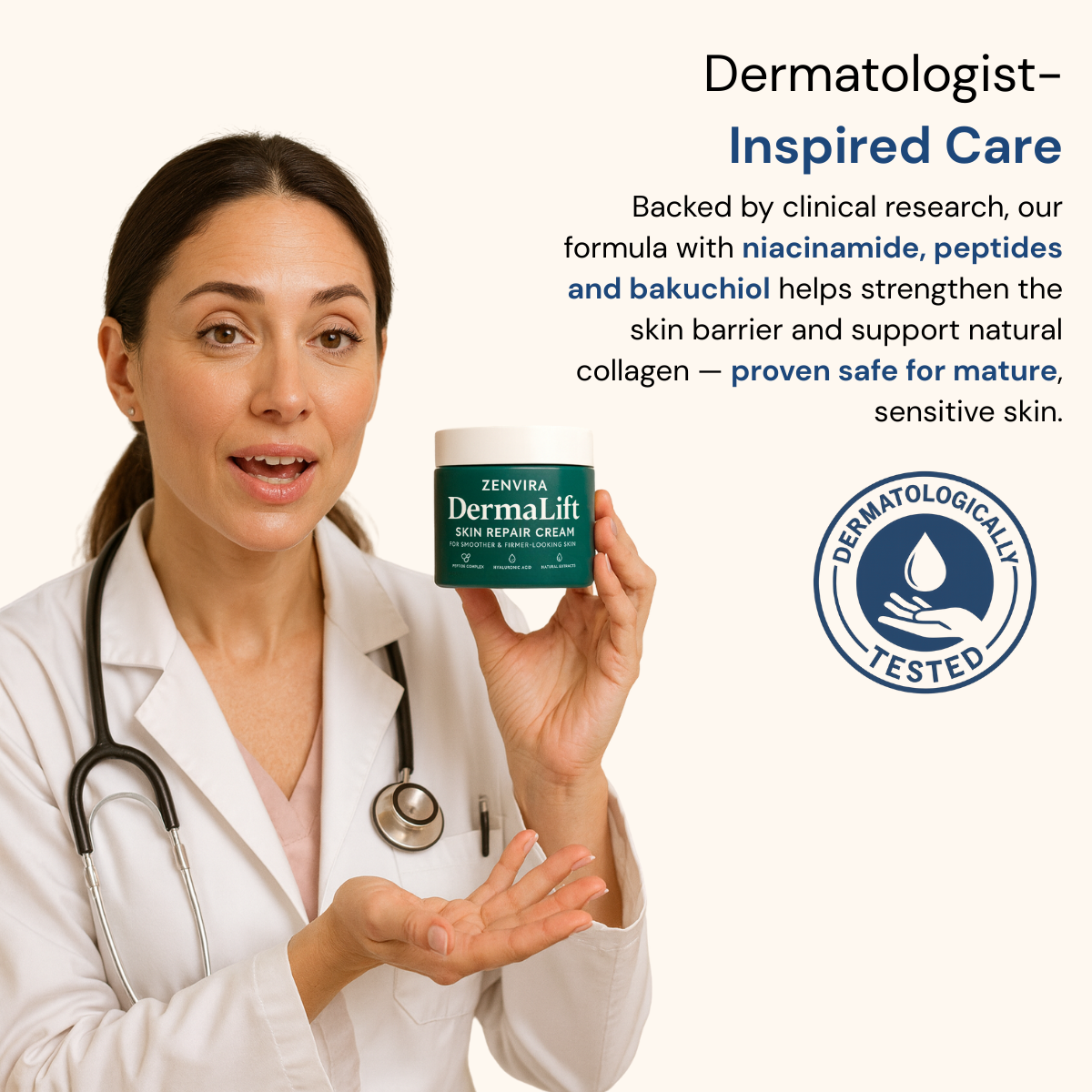 Zenvira DermaLift™ - Visible results in weeks without irritation